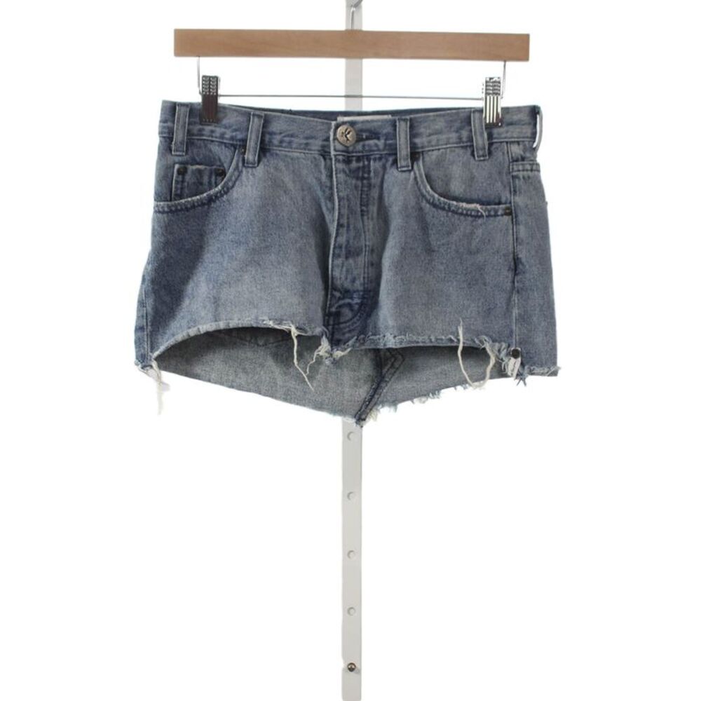 One X One Teaspoon Women Cut-Off Shorts Blue 100% Cotton Size 23